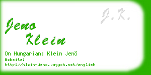 jeno klein business card